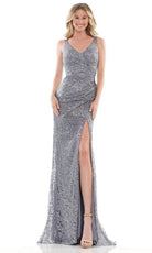 Colors Dress - Glittered V-Neck Prom Dress G1074