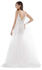 Colors Dress - G962 Shoulder Cape Mermaid Gown