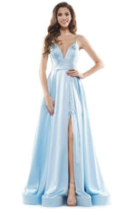 Colors Dress - G968 Strappy Satin A-Line Gown - Silhouette Dresses