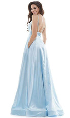 Colors Dress - G968 Strappy Satin A-Line Gown - back view