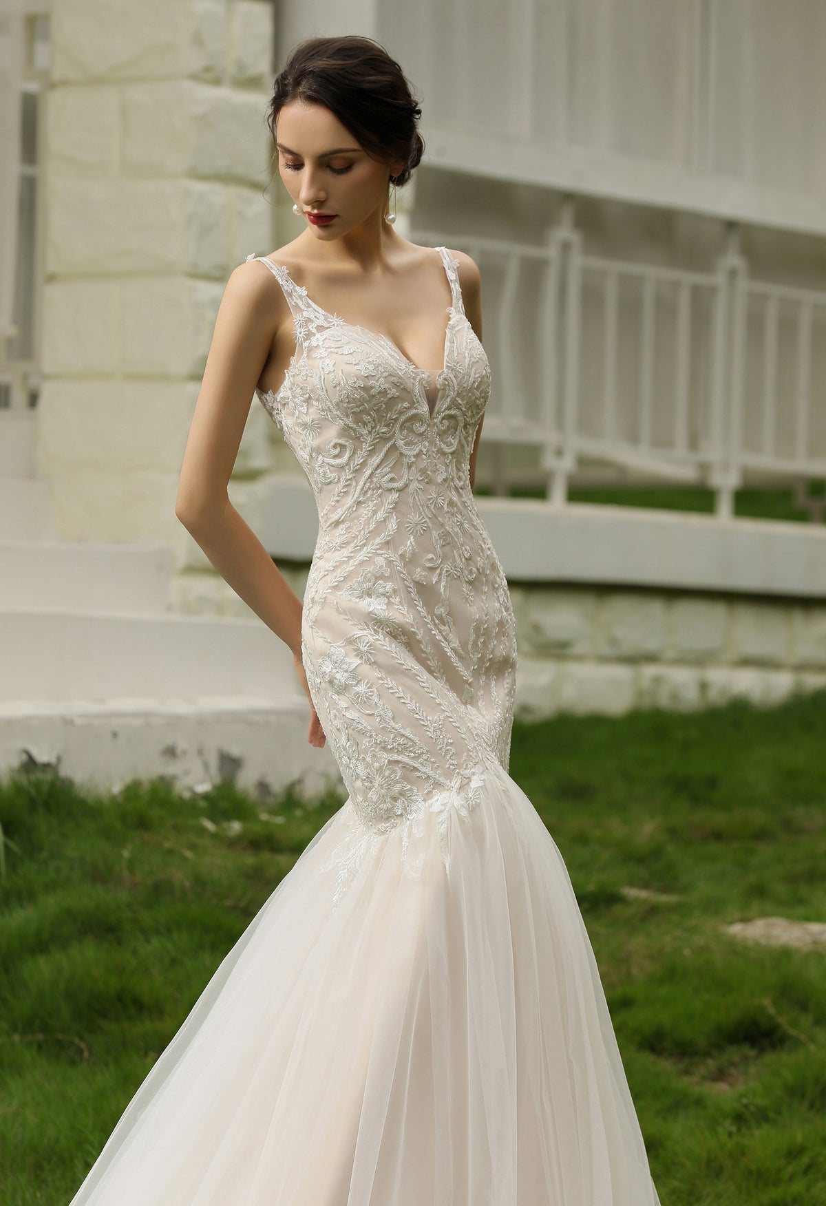 Farah AB HW2010 lace mermaid wedding dress