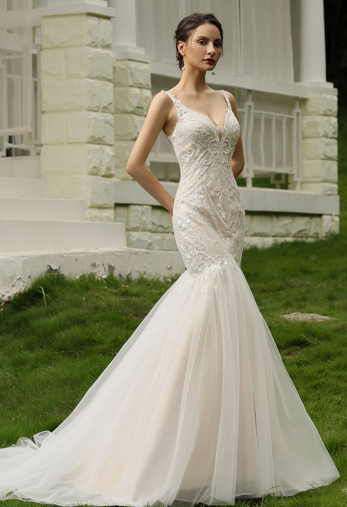 Farah AB HW2010 lace mermaid wedding dress