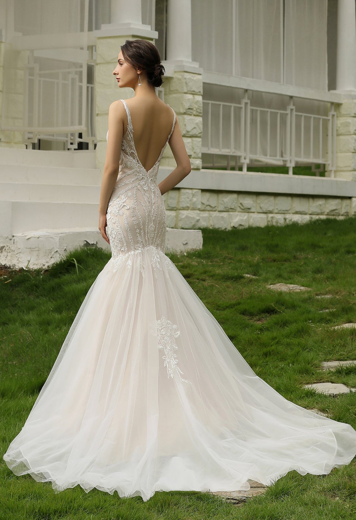 Farah AB HW2010 lace mermaid wedding dress