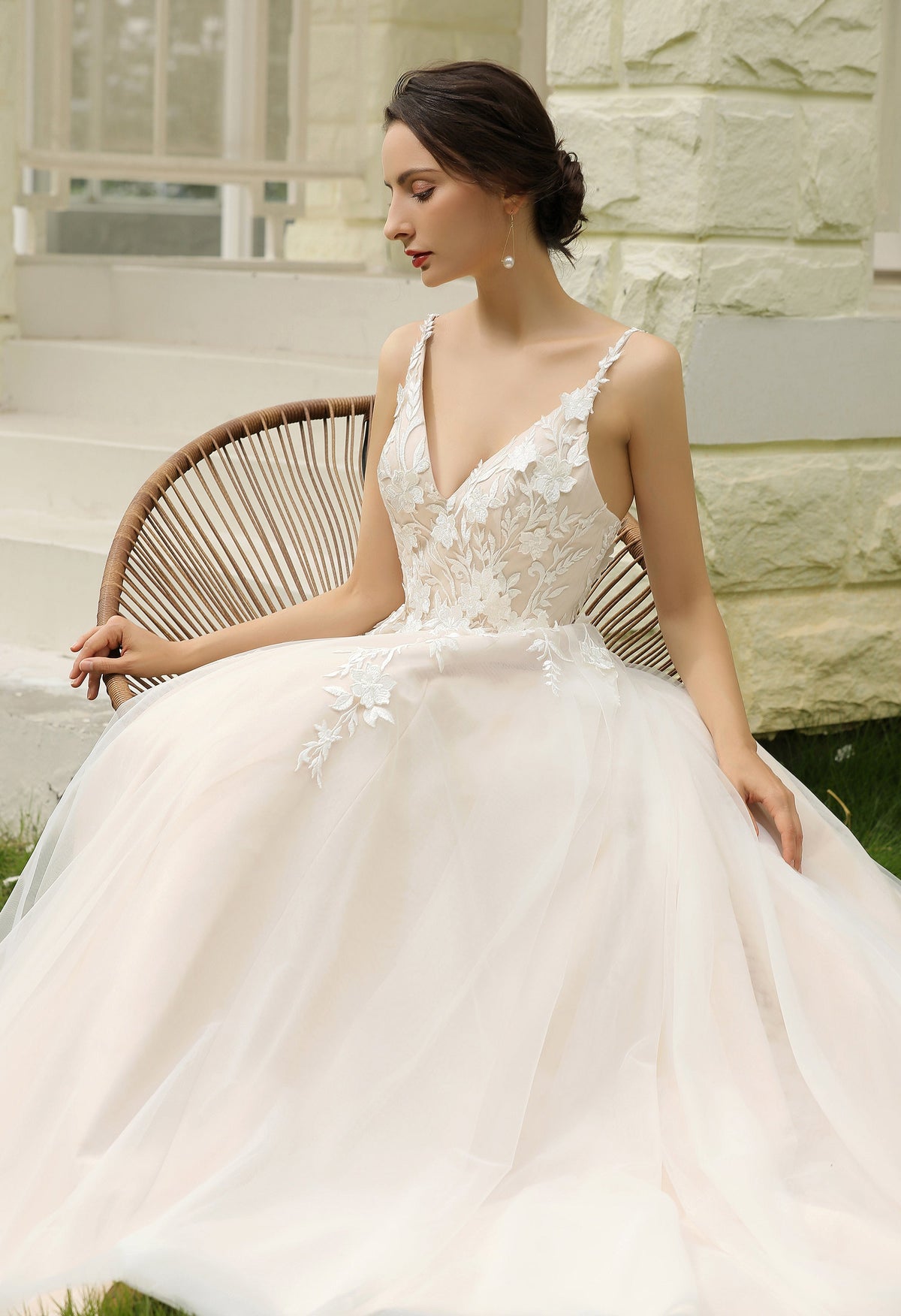 Farah AB HW2015 floral a-line wedding dress — view 4