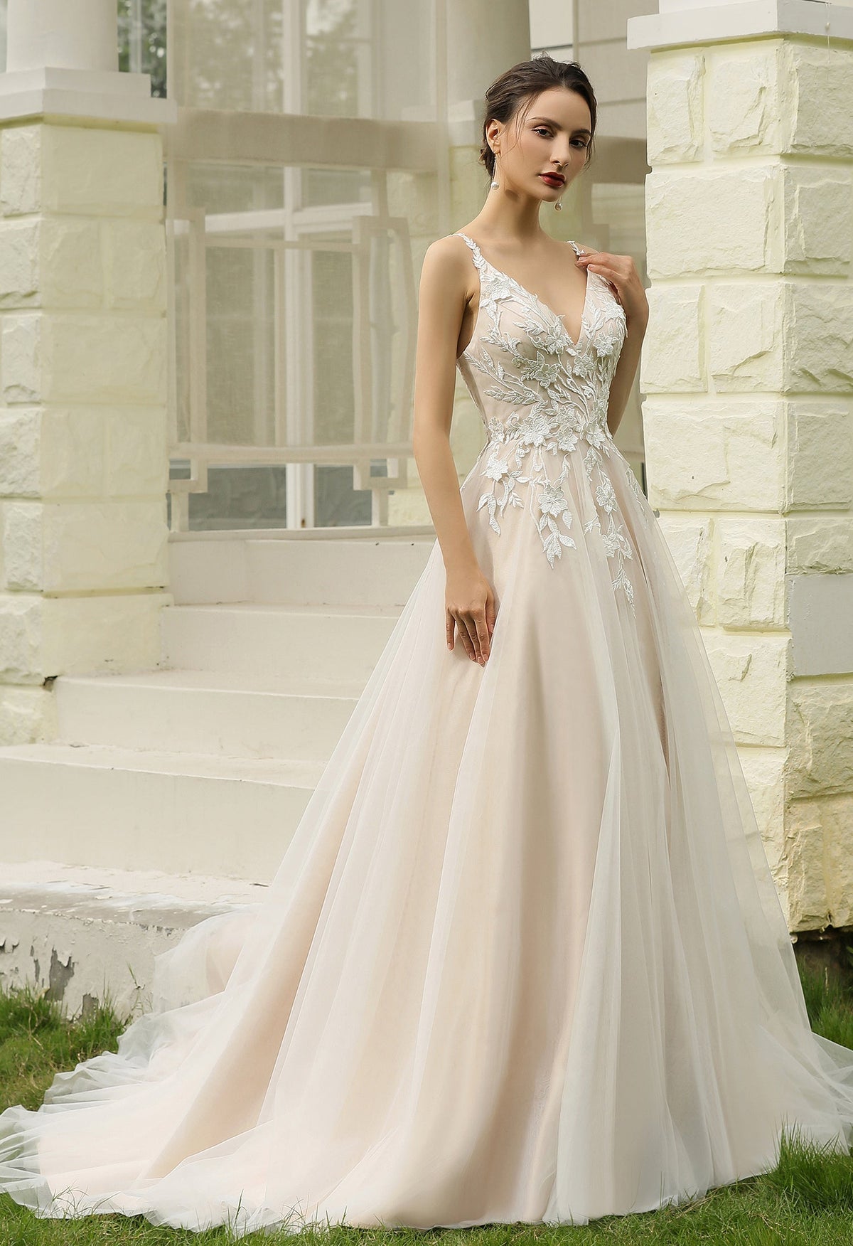 Farah AB HW2015 floral a-line wedding dress — view 5