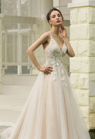 Farah AB HW2015 floral a-line wedding dress — view 1