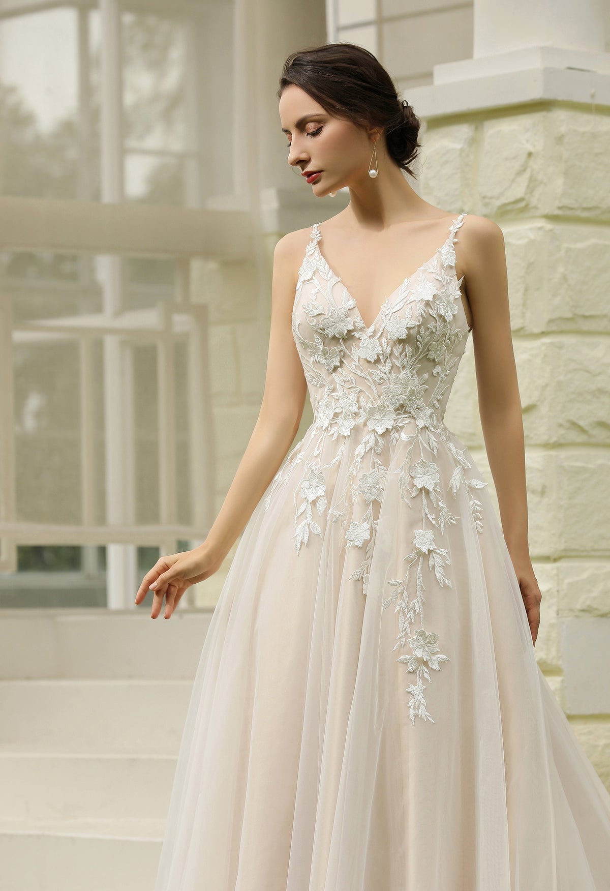 Farah AB HW2015 floral a-line wedding dress — view 2
