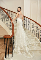 Farah AB HW2180 lace fit-and-flare wedding dress — view 3