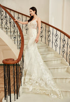 Farah AB HW2180 lace fit-and-flare wedding dress — view 5