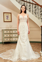 Farah AB HW2180 lace fit-and-flare wedding dress — view 8