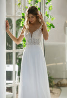 Farah AB HW2527 plunging-neckline a-line wedding dress — view 2