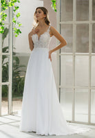 Farah AB HW2527 plunging-neckline a-line wedding dress — view 3