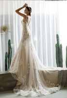 Farah AB HW2530 floral lace fit-and-flare wedding dress — view 2