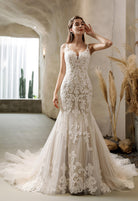 Farah AB HW2530 floral lace fit-and-flare wedding dress — view 1