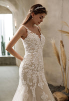 Farah AB HW2530 floral lace fit-and-flare wedding dress — view 3