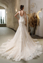 Farah AB HW2530 floral lace fit-and-flare wedding dress — view 5