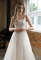 Farah AB HW3003 square-neck a-line wedding dress — view 2