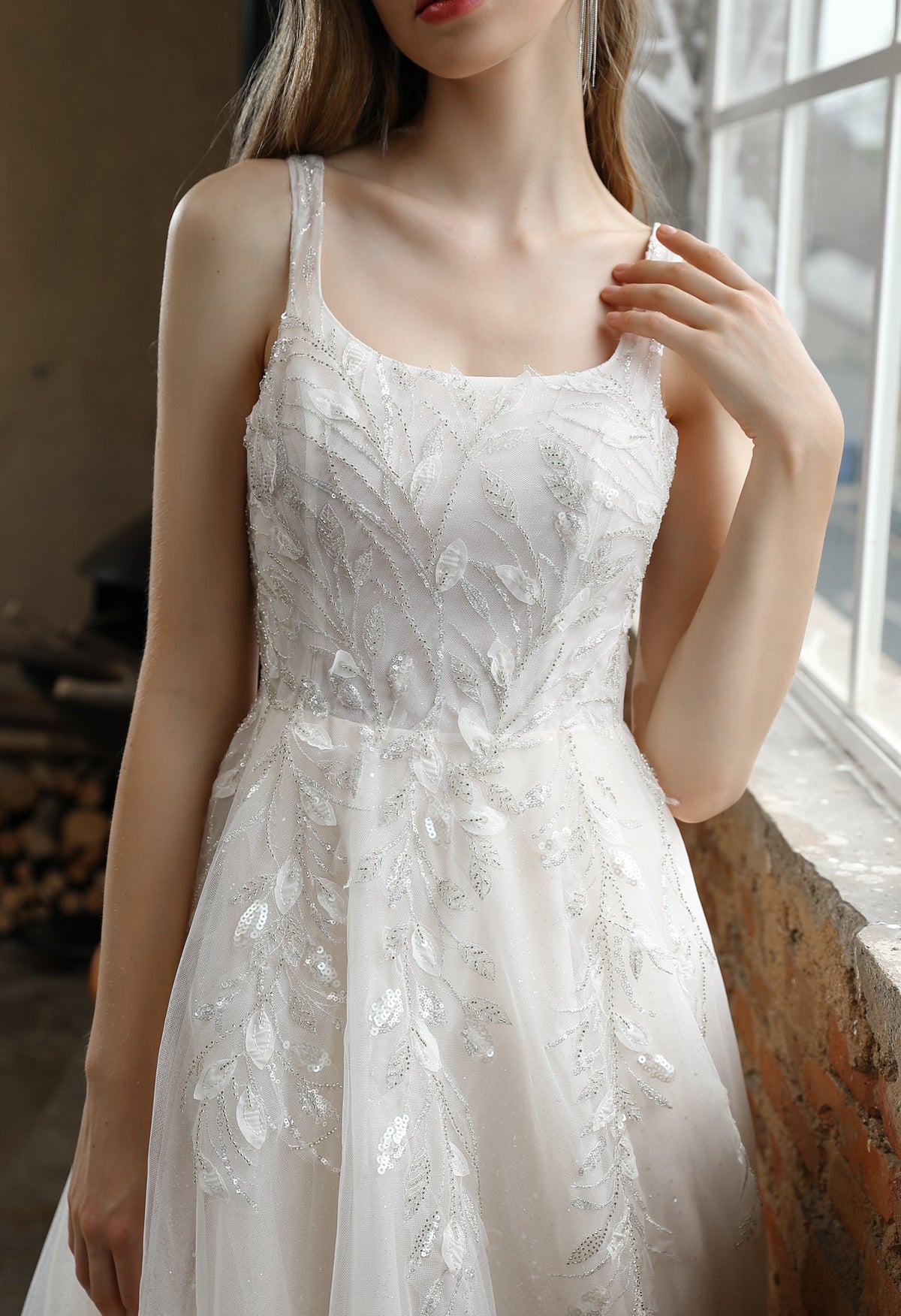 Farah AB HW3003 square-neck a-line wedding dress — view 3