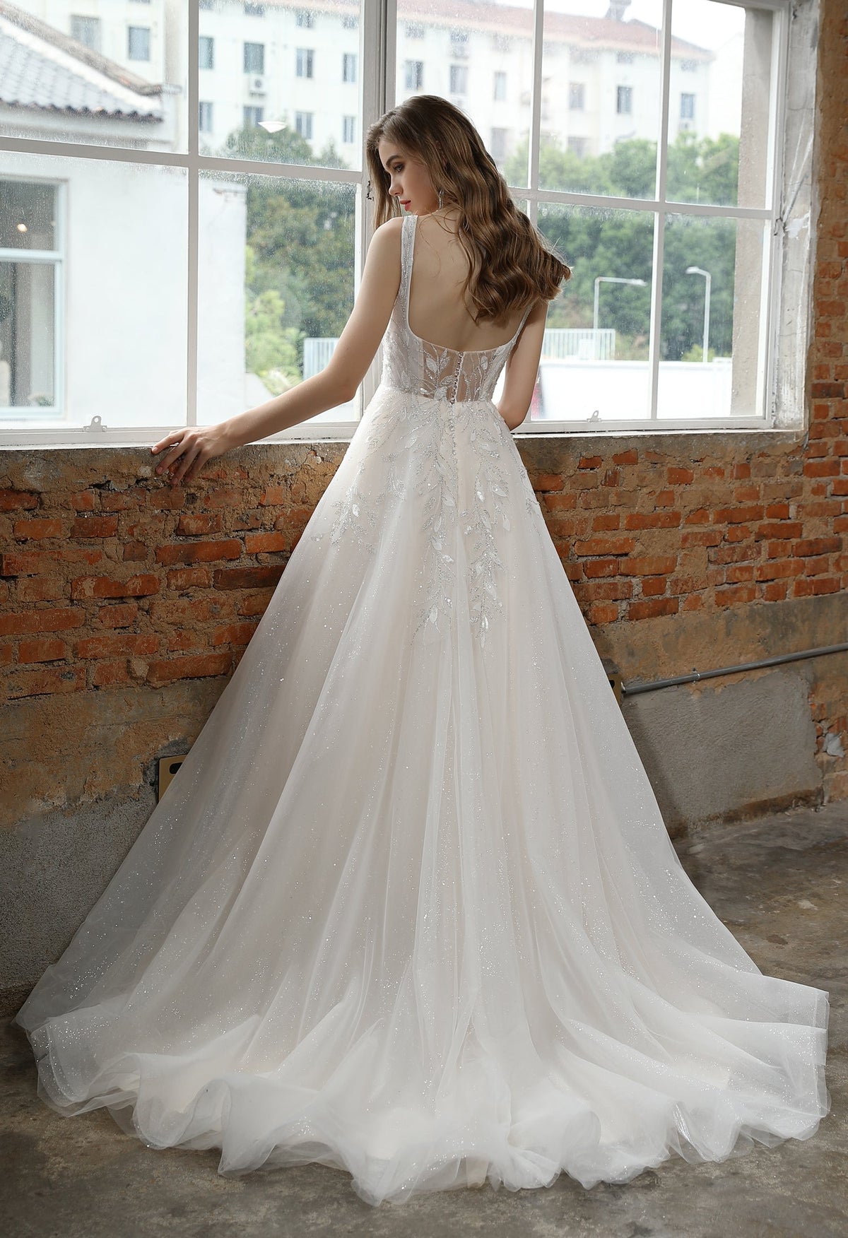 Farah AB HW3003 square-neck a-line wedding dress — view 5