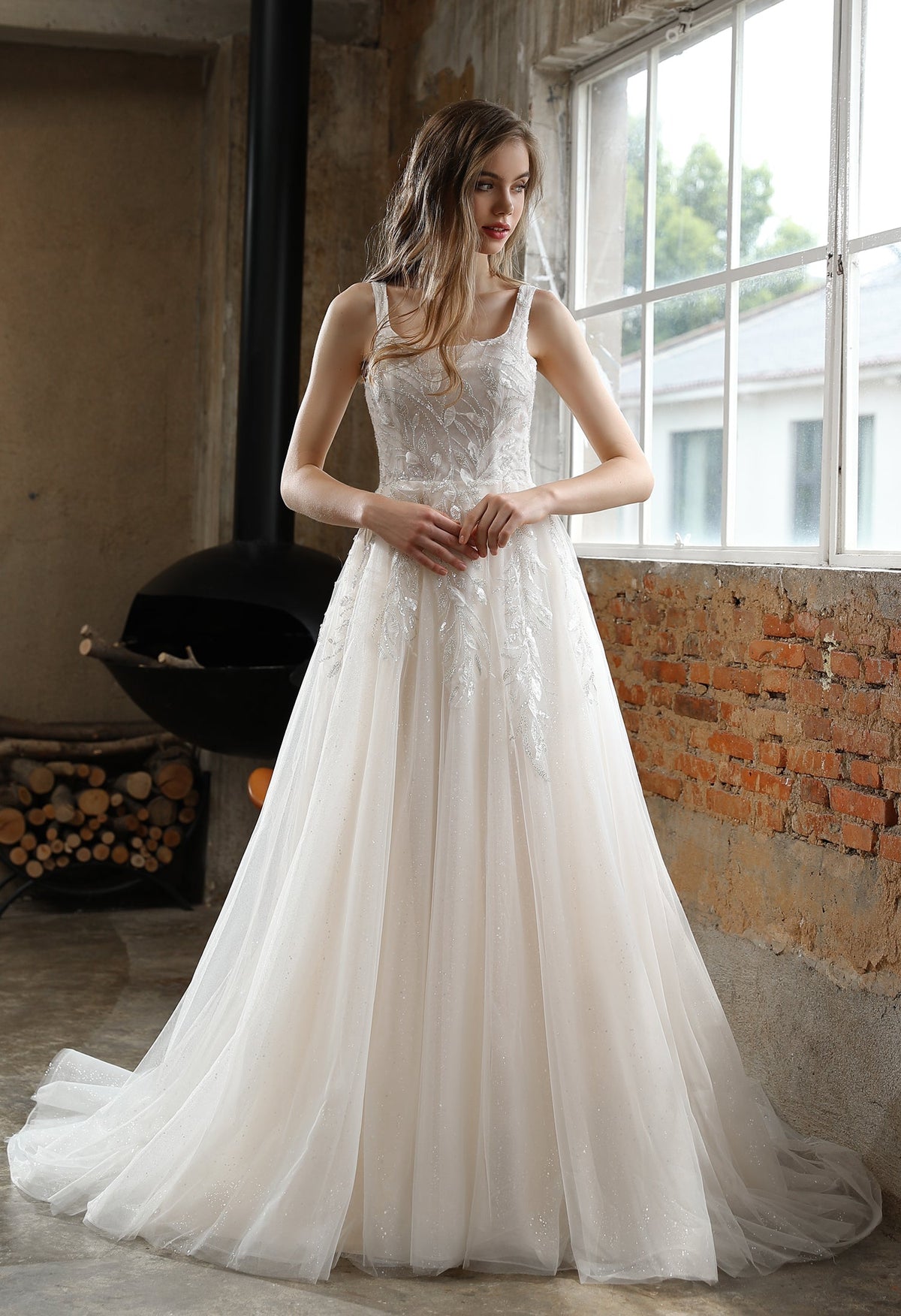Farah AB HW3003 square-neck a-line wedding dress — view 6