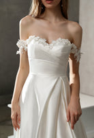 Farah AB HW3007 off-the-shoulder slit wedding dress — view 4