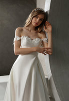 Farah AB HW3007 off-the-shoulder slit wedding dress — view 5