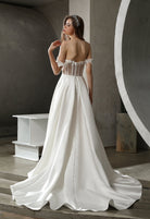 Farah AB HW3007 off-the-shoulder slit wedding dress — view 6