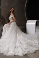 Farah AB HW3015 off-the-shoulder lace wedding dress — view 3