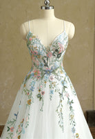Farah AB HW3418 colorful floral a-line wedding dress — view 2