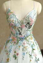 Farah AB HW3418 colorful floral a-line wedding dress — view 3