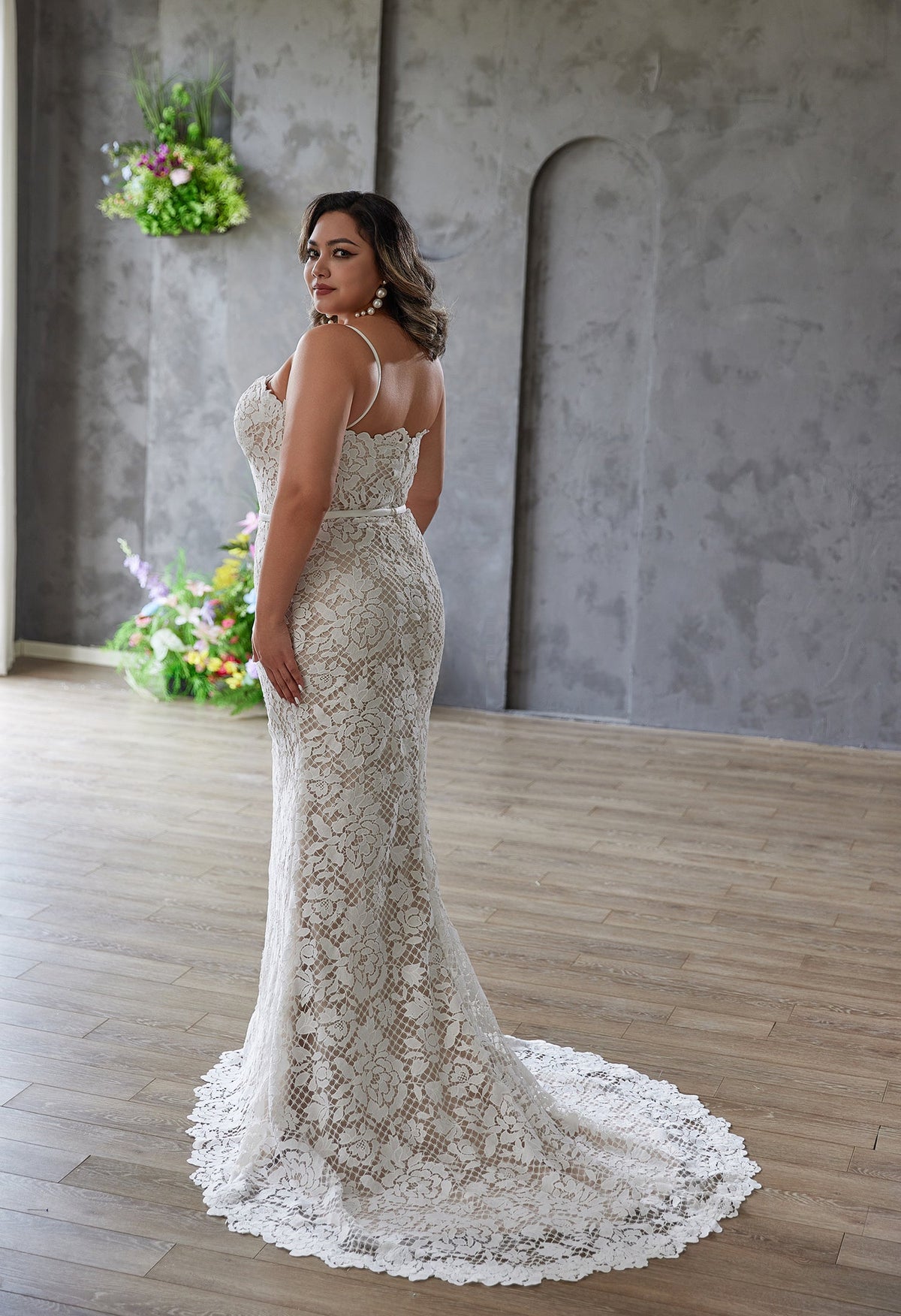 Farah AB HW3671 lace mermaid wedding dress — view 3