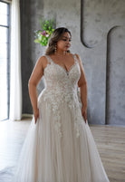 Farah AB HW3677 v-neck lace a-line wedding dress — view 4