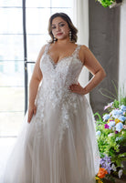 Farah AB HW3677 v-neck lace a-line wedding dress — view 6