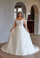 Farah AB HW3679 off-the-shoulder a-line wedding dress — view 1