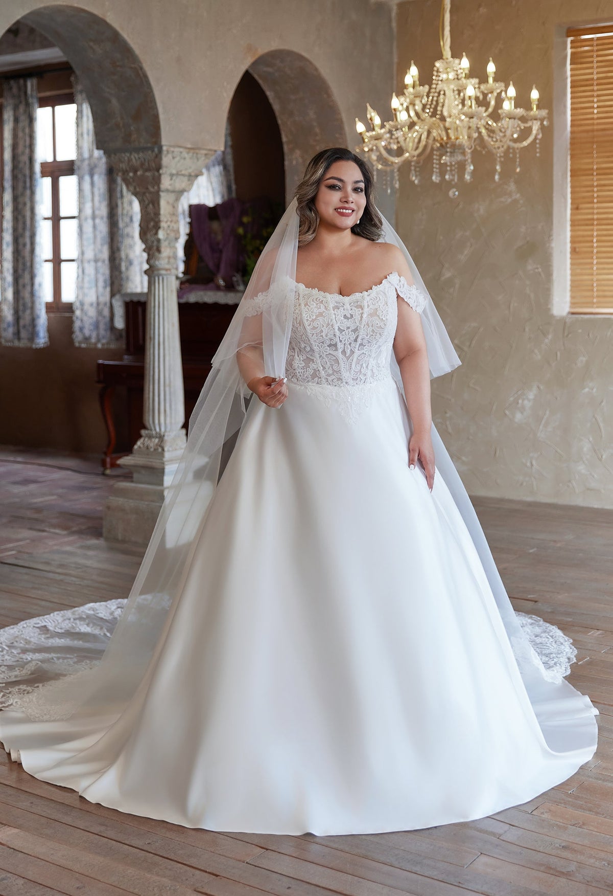 Farah AB HW3679 off-the-shoulder a-line wedding dress — view 5
