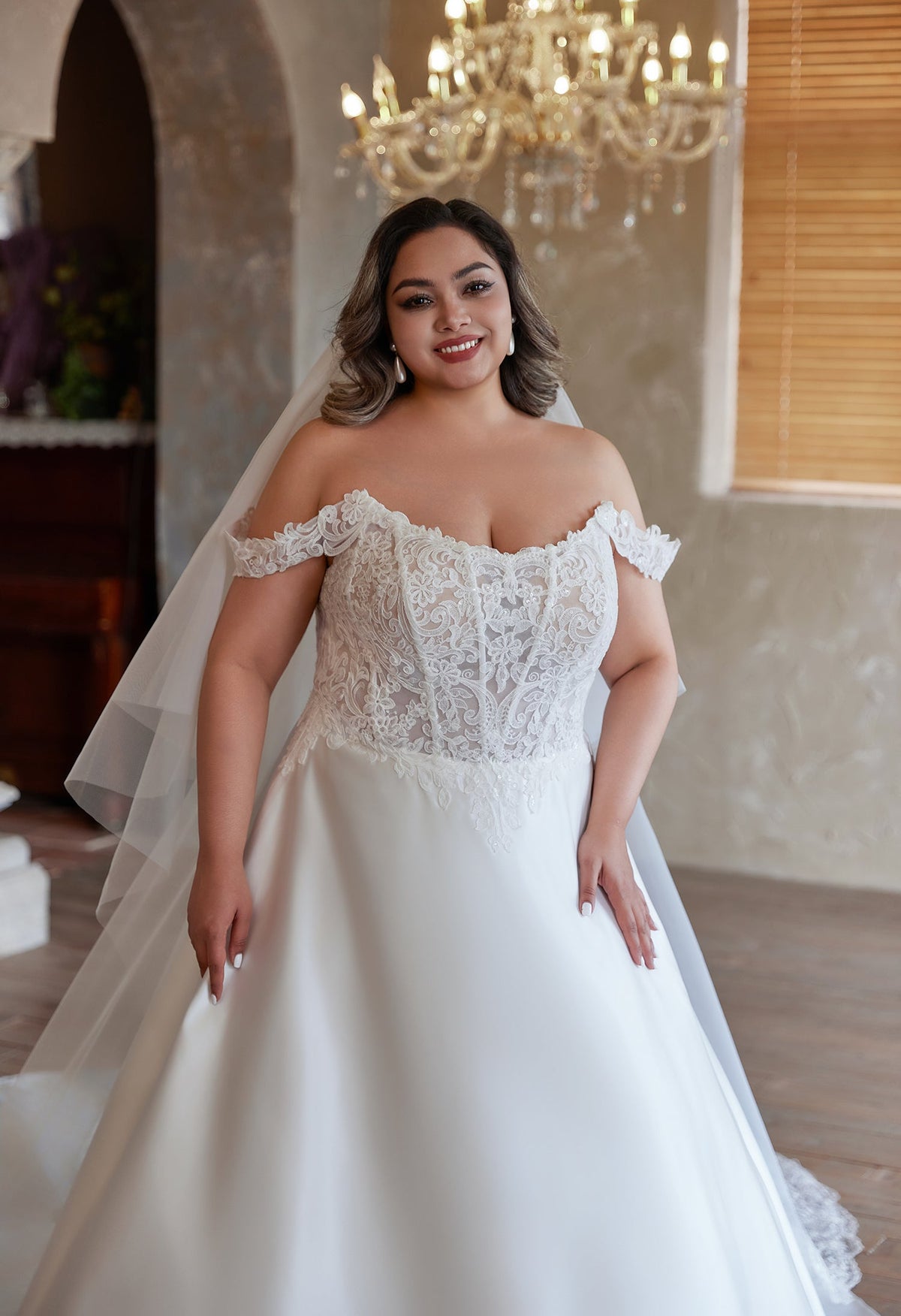 Farah AB HW3679 off-the-shoulder a-line wedding dress — view 6