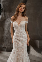Farrah Couture HW3015 Off-the-Shoulder Lace Wedding Dress - Silhouette Dresses