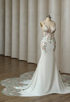 Farrah Couture HW3440 floral mermaid wedding dress - view 5