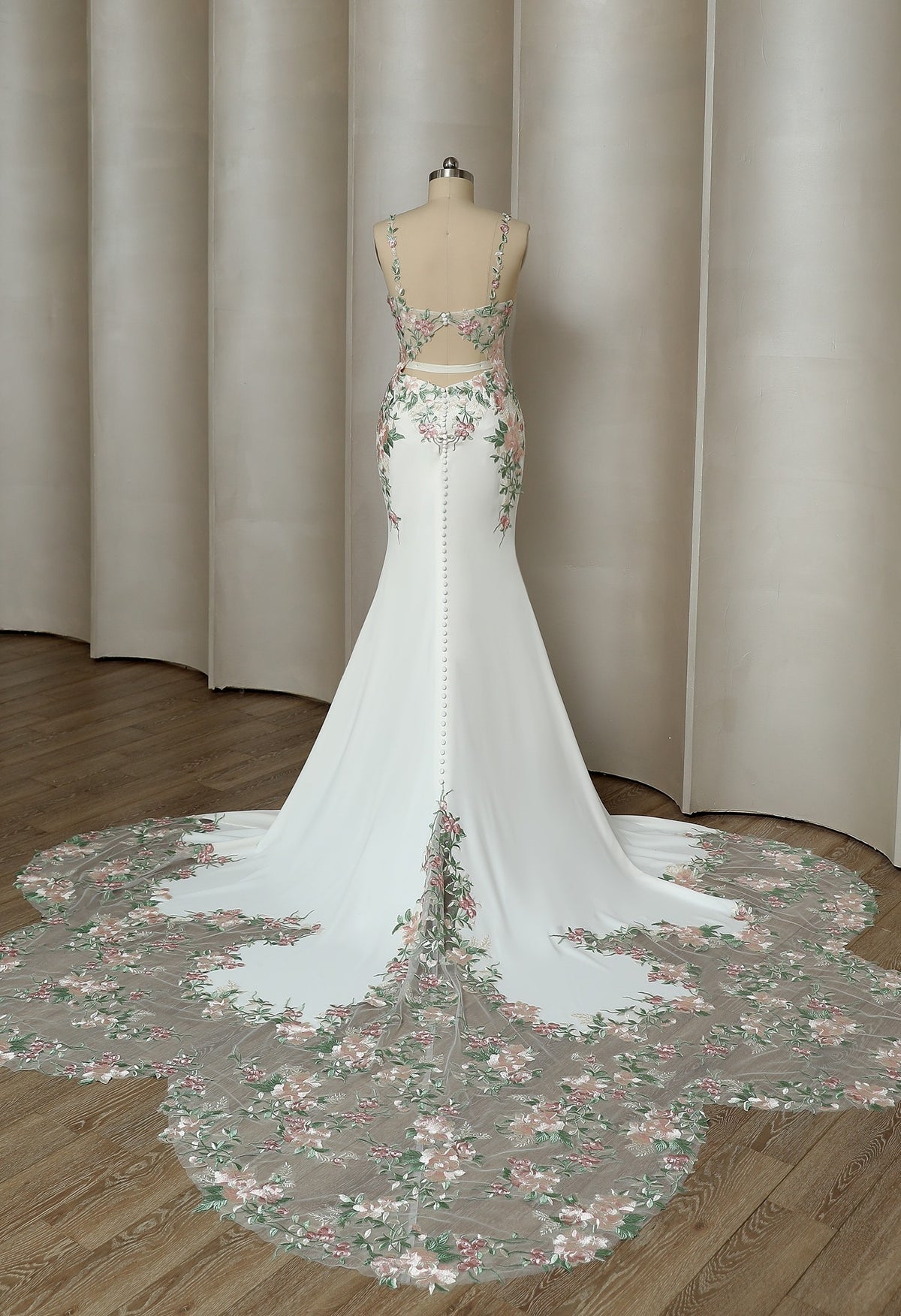 Farrah Couture HW3440 floral mermaid wedding dress - view 6