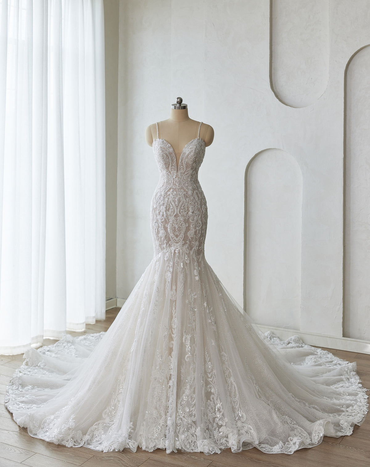 Farrah Couture HW3628 strapless lace mermaid wedding dress - view 1