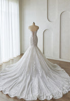 Farrah Couture HW3628 strapless lace mermaid wedding dress - view 3