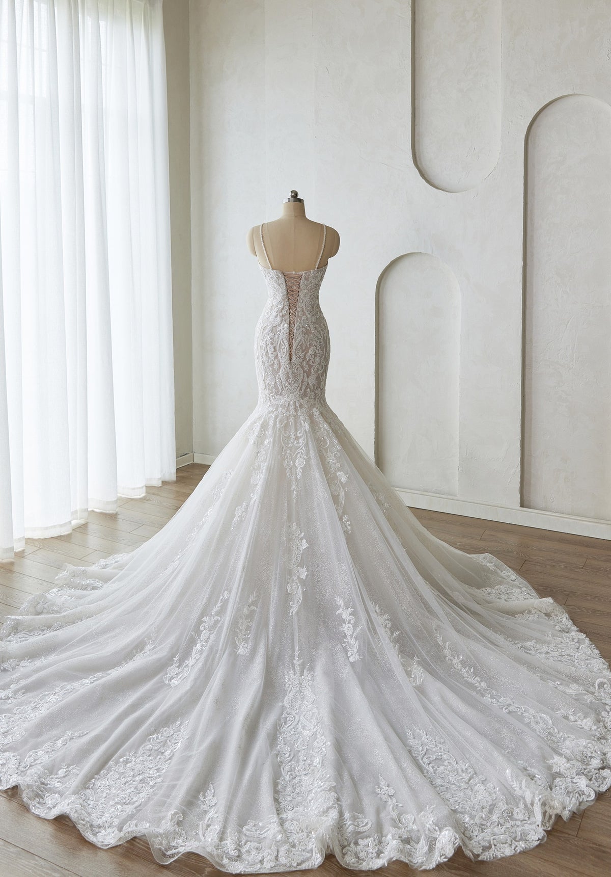 Farrah Couture HW3628 strapless lace mermaid wedding dress - view 3