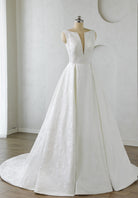 Farrah Couture HW3638 plunging-neckline a-line wedding dress - view 4