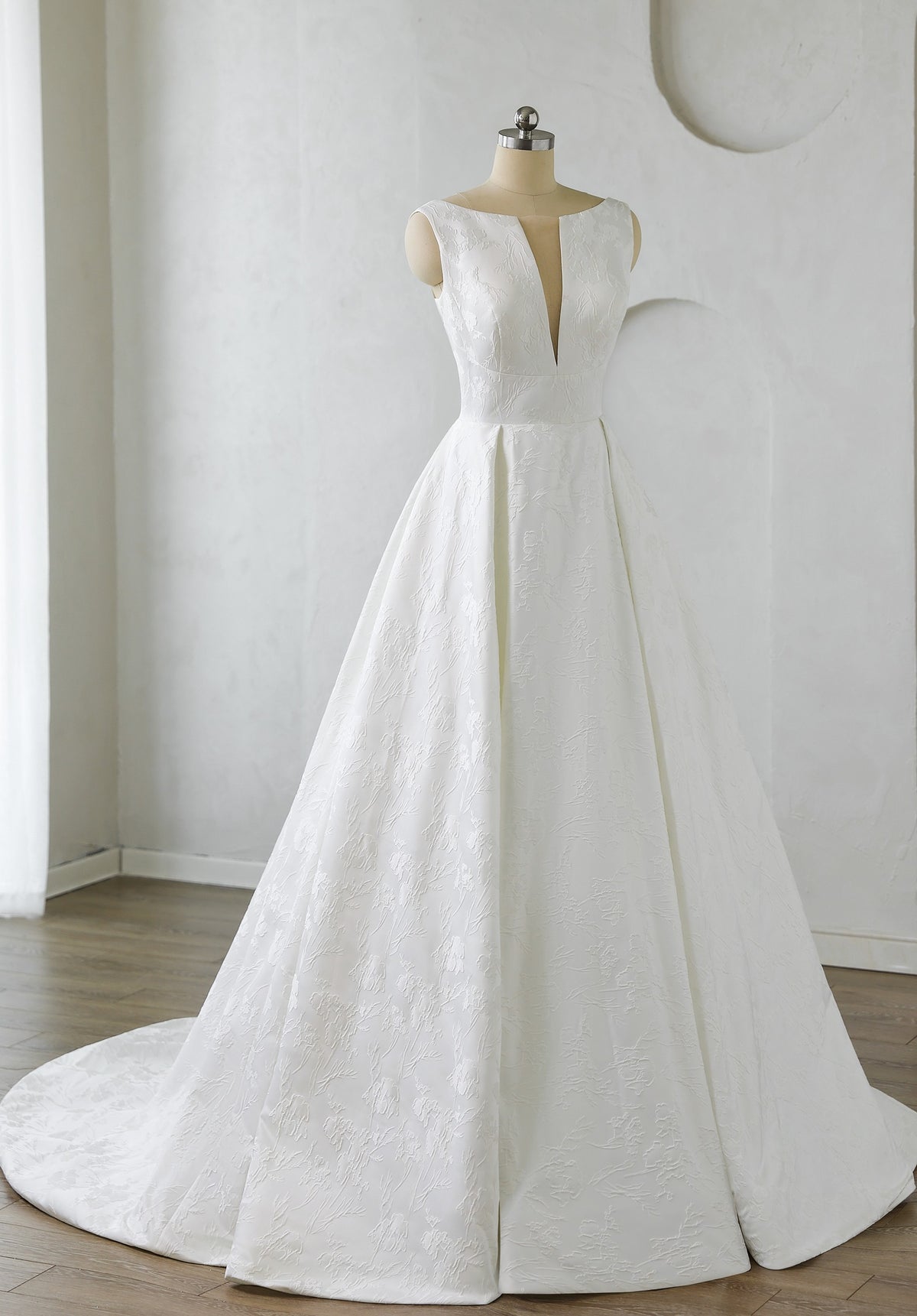 Farrah Couture HW3638 plunging-neckline a-line wedding dress - view 4