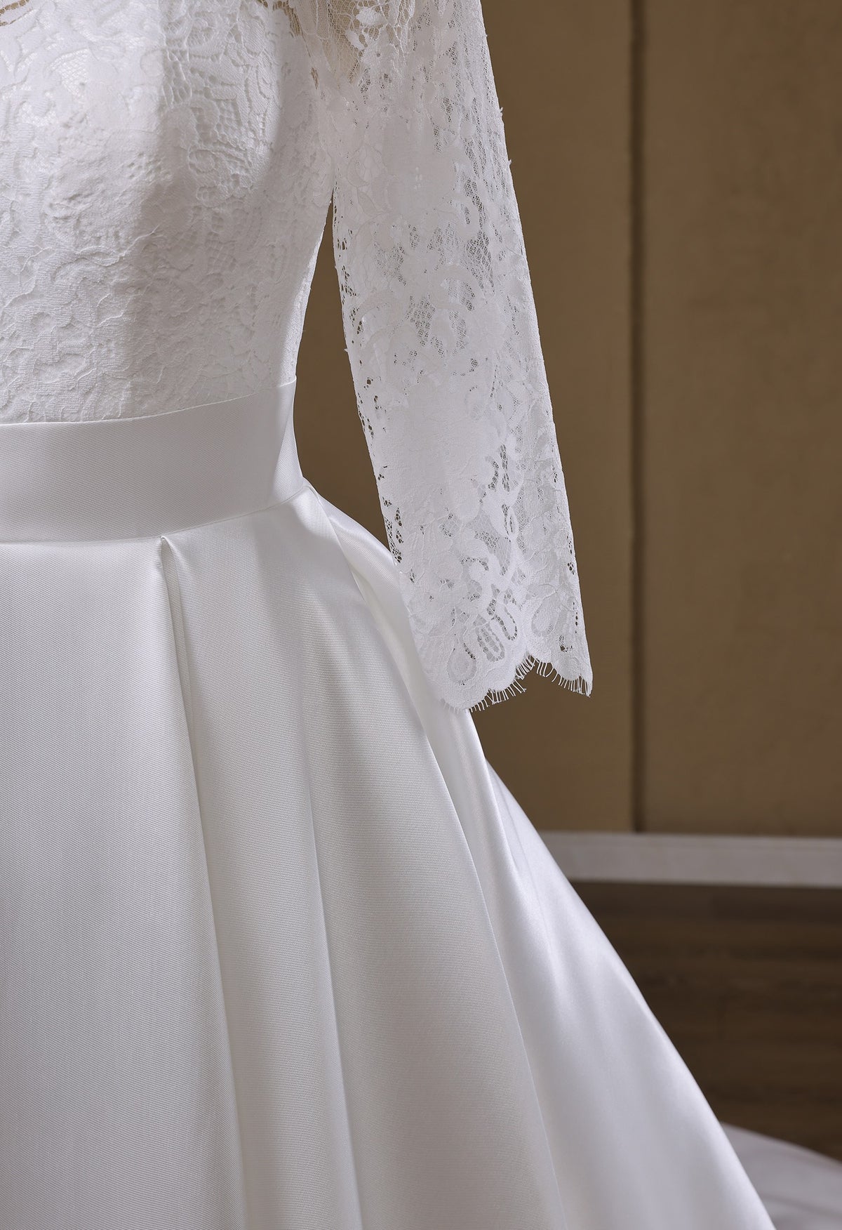 Farrah Couture HW3754 lace-sleeve a-line wedding dress - view 5