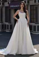 Farrah Couture HW3814 square-neck a-line wedding dress - view 1