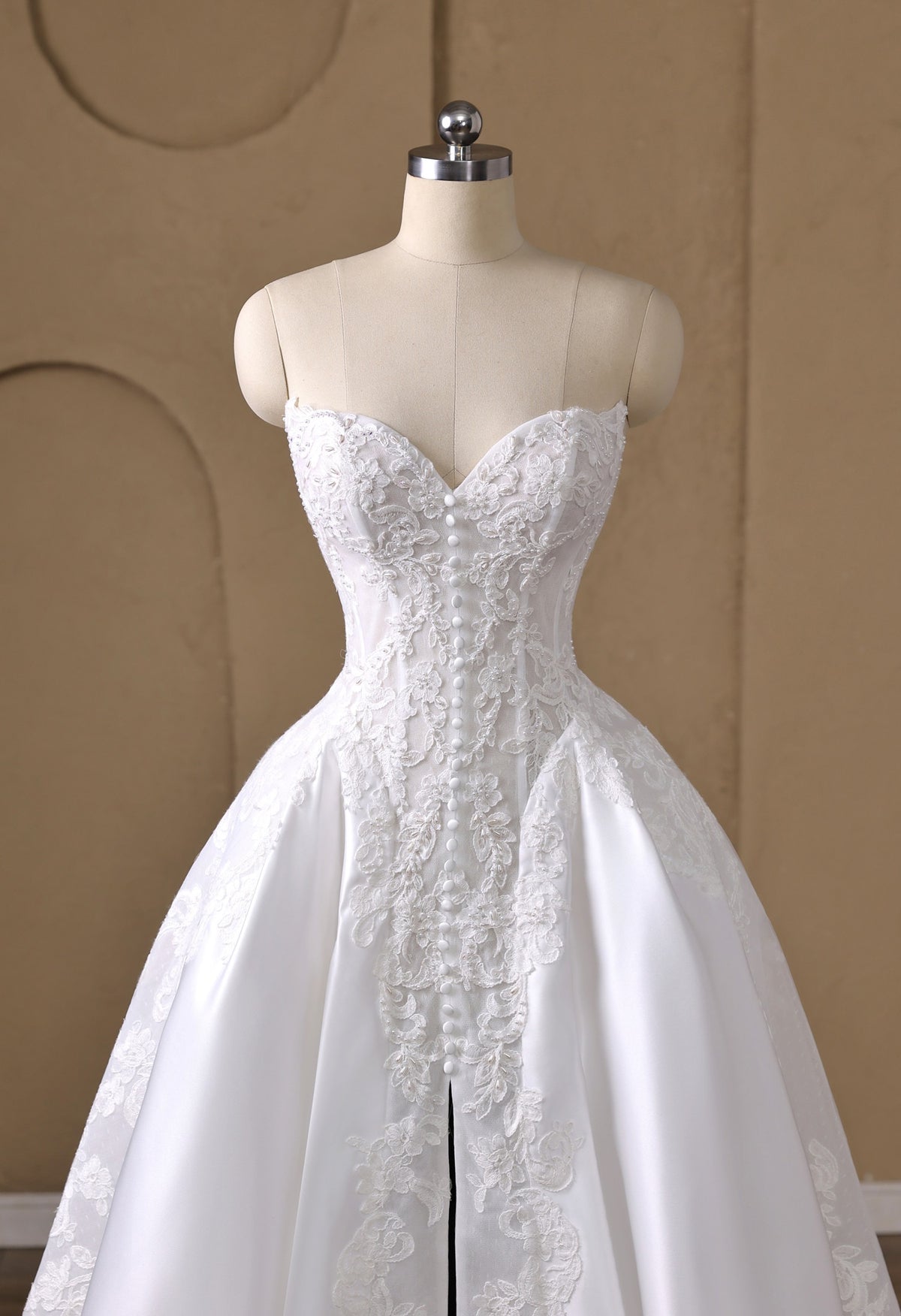 Farrah Couture HW3827 sweetheart slit wedding dress - view 2