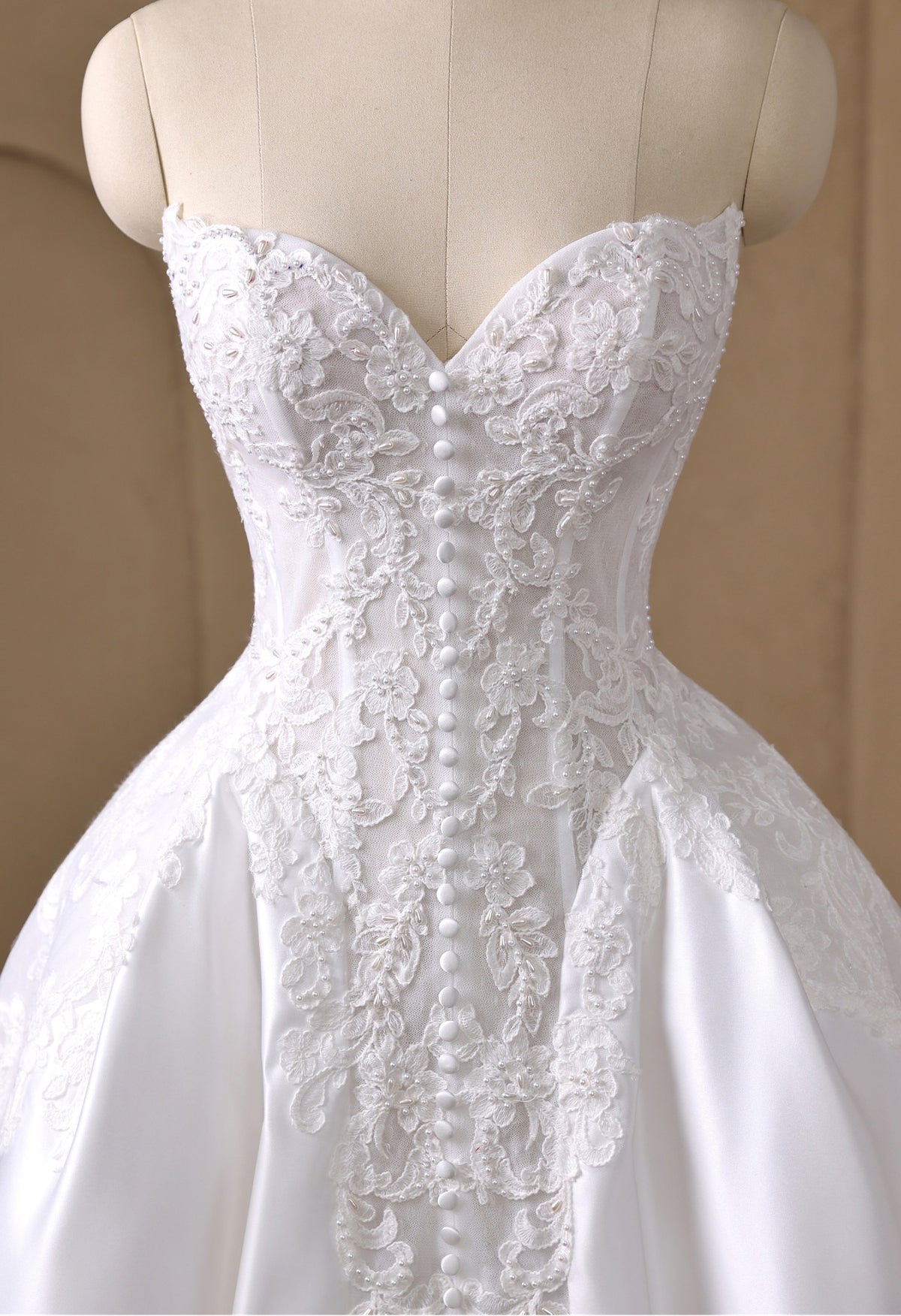 Farrah Couture HW3827 sweetheart slit wedding dress - view 3