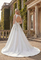 Farrah Couture HW3916 high-neck floral a-line wedding dress - view 2