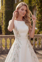 Farrah Couture HW3916 high-neck floral a-line wedding dress - view 3